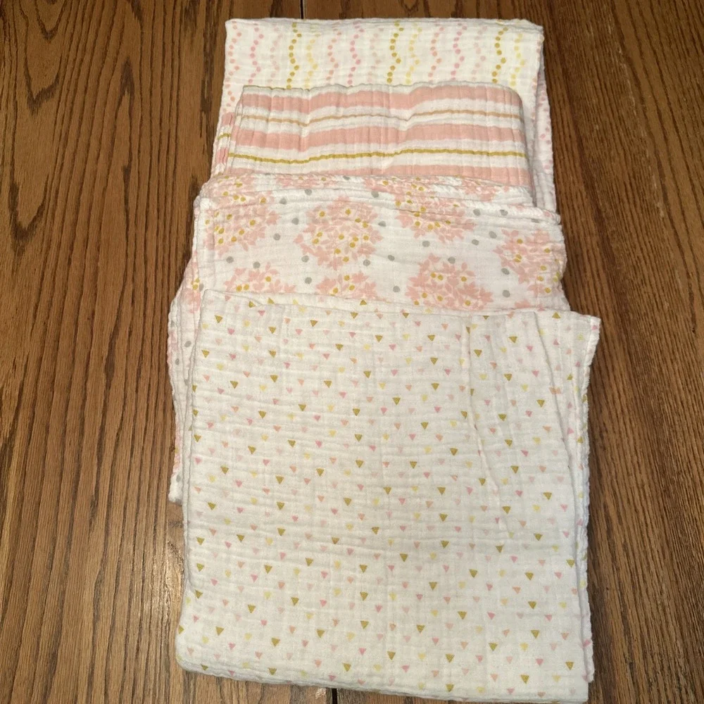 Set Of 4 Swaddle Designs Swaddler‎ Blankets 100% Cotton